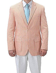 Alberto Nardoni Brand Cheap Priced Designer Fashion Dress Casual Blazer On Sale Striped Seersucker ~ Sear Sucker Orange Blazer