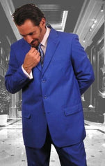 Mens Colorful Festive Royal Blue Men Dress + Matching Shirt And Tie Pacakge