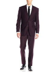 Men's 2 Button Solid Wine ~ Plum ~ Eggplant Classic & Slim Fit Suits