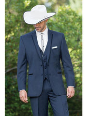 Country Tuxedos For Weddings Mens Western Traje Vaquero Suit & Tuxedo Slate Blue