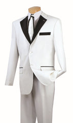 Men's Prom Tuxedo 2 Piece Fancy Lapel In White 2 Button Design