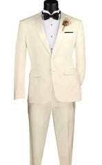 (38R, 40R, 44R) Slim Fit 2 Piece Ivory Tuxedo