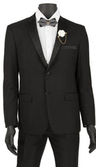 (36R) Ultra Slim Fit 2 Piece Black Tuxedo