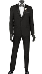 (36R) Ultra Slim Fit 2 Piece Black Tuxedo