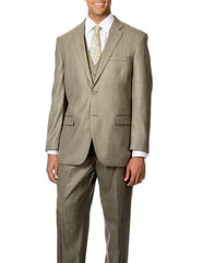 Brand: Caravelli Collezione Suit - Caravelli Suit - Caravelli italy Caravelli Men's Tan Shark Pattern 3 Piece Vested Suit