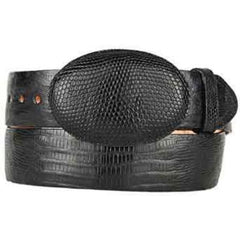 Original Lizard Teju Skin Western Style Belt Black