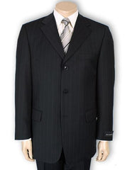 Cheap Priced Men'S Dress Suit For Sale 2or3or4 Button Style Normal Black Pinstripe Light Weight On Sale