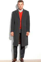 Men's Dress Coat full length Overcoat ~ Long Men's Dress Topcoat -  Winter coat (Cashmere Touch (not cashmere)) Black