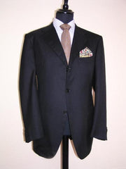 Darkest Dark Navy Blue Suit For Men 3 Buttons Super 120'S