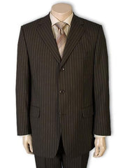 Groomsmen Suits Cheap Priced Men'S Dress Suit For Sale Jet Brown Pinstripe Light Weight 3 Or 4 Button Style On Sale