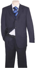 Dark Navy Blue Suit For Men Super 120'S Available In 2 Or 3 Buttons Style Regular Classic Cut