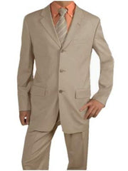 Groomsmen Suits Men'S Light Tan ~ Beige Suit Poly Blend Summer Cheap Priced Business Suits Clearance Sale Available In 2 Or 3 Buttons Style Regular Classic Cut