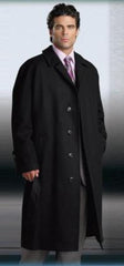 Men's Dress Coat 3 Button Jet Black Full Length Wool and Cashmere Men's Overcoat Winter Men's Topcoat Sale