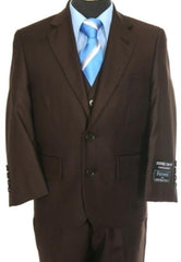 Boy's 3 piece 2 Button Suit Brown