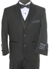 Boys 3 piece 2 Button Tuxedo Black