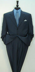 Luxeriouse High End  Side Vented 3 buttons Super 150 Wool Solid Dark Navy Blue premier quality