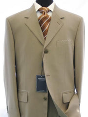 Available In 2 Or 3 Buttons Style Regular Classic Cut Dark Conservative Business Tan ~ Beige Double Vent Real Cheap Priced Business Suits Clearance Sale 100% Worsted Wool Higher Quality Side Vent