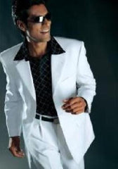 Men'S Dress Casual White Suit High Twist All Year Around 3 Button Suits For Men