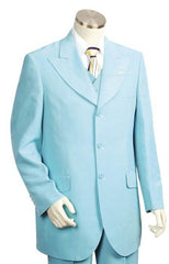 Men'S Long Zoot Suit In Turquoise ~ Light Blue Stage Party