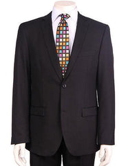 Men'S Vitali Authentic 2 Button Black Slim Fit Suit