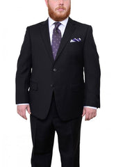 Mix And Match Suits Men'S Two Button Portly Fit Black Tonal Suit Executive Fit Suit - Mens Portly Suit