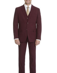 Brand: Caravelli Collezione Suit - Caravelli Suit - Caravelli italy Caravelli Men's  Burgundy ~ Wine ~  Slim Fit 2 Button Vested Maroon Suit