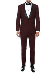 Black and Burgundy ~ Wine ~ Maroon Suit   Men's Slim Fit Maroon Tuxedo