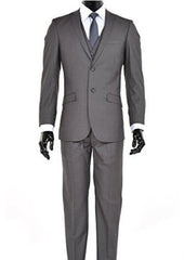 Men'S Charcoal 2 Button Slim Fit Suit - Color: Dark Grey Suit