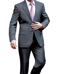 Men'S 2 Button Charcoal Pinstripe Suit - Color: Dark Grey Suit