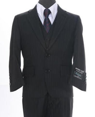 Boy's Formal 3 piece 2 Buttoned Suit Black