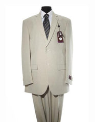 Men's 2 Button Solid Ivory Modern Fit Suits  Suit