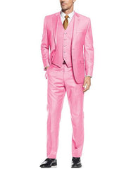 Men'S Light ~ Baby Pink Suit - Slim Fit Cut