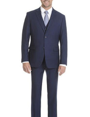 Collezione Suit - Italy Men'S Modern Fit Suits Midnight Blue Vested 2 Button Suit