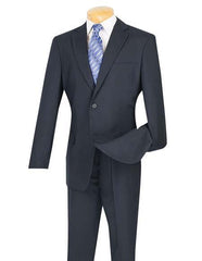 Men's Cheap Priced Dark Navy Blue Suit For Men  2 Button Slim Fit Suit With Flat Front Pant Cheap Suits For Men