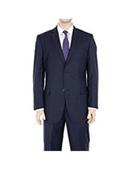 Men's Solid Dark Navy Blue 2 Button Suit