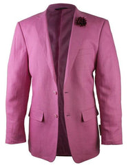 Alberto Nardoni Brand Fuchsia Pink Two Button Linen Fashionable Blazer For Men Coming In 90 Days