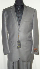 Mens Sharkskin Suits Two Button Suit New Edition Shiny Sharkskin Silver Gray