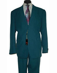 Men's Jewel Tone Two Button  Stylish Fit 2 Piece 100% Polyester Dark Teal Blue ~ Cobalt Cheap Priced Business Suits Clearance Sale