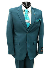 Men's Two Button Teal Suit