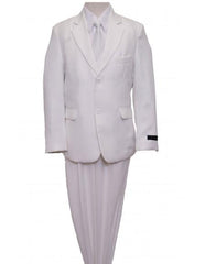 White Two Buttons Boys Husky Suit Cut Boy Suit