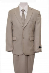 2 Button Kids Sizes Front Closure Boy's Suit Perfect for toddler Suit wedding attire outfits Beige