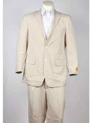 Men's seersucker ~ sear sucker 2 Button Beige  Suit