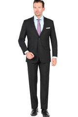 Men'S 2 Button Closure Slim Fit Suit Black Cheap Priced Business Suits Clearance Sale Suits For Men