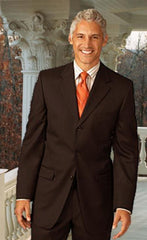 Extra Long 2PC Solid Color Brown Men'S Suit In Available 2 Buttons Style For Tall Man