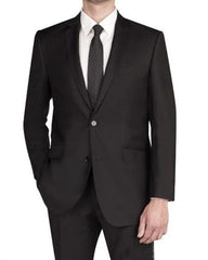 Men's 2 Button Online Sale Clearance Slim Fit Cheap Priced Business Suits Clearance Sale Black