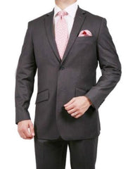 Men'S 2 Button Stripe ~ Pinstripe Suit Grey