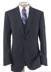 Mens Three Piece Suit - Vested Suit Mens Grey Two Button Half-lined Side Vents Suit