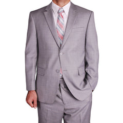 Men's Light Gray Fully lined Notched collar Suit - 100% Percent Wool Fabric Suit - Worsted Wool Business Suit