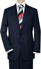 Mix And Match Suits Men'S Solid Dark Navy Blue 2 Buttons Portly Suits Executive Fit Suit - Mens Portly Suit