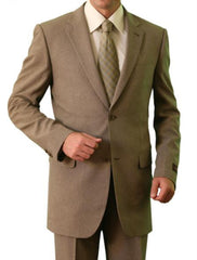 Men's 2 Button Front Closure Suit Tan ~ Beige